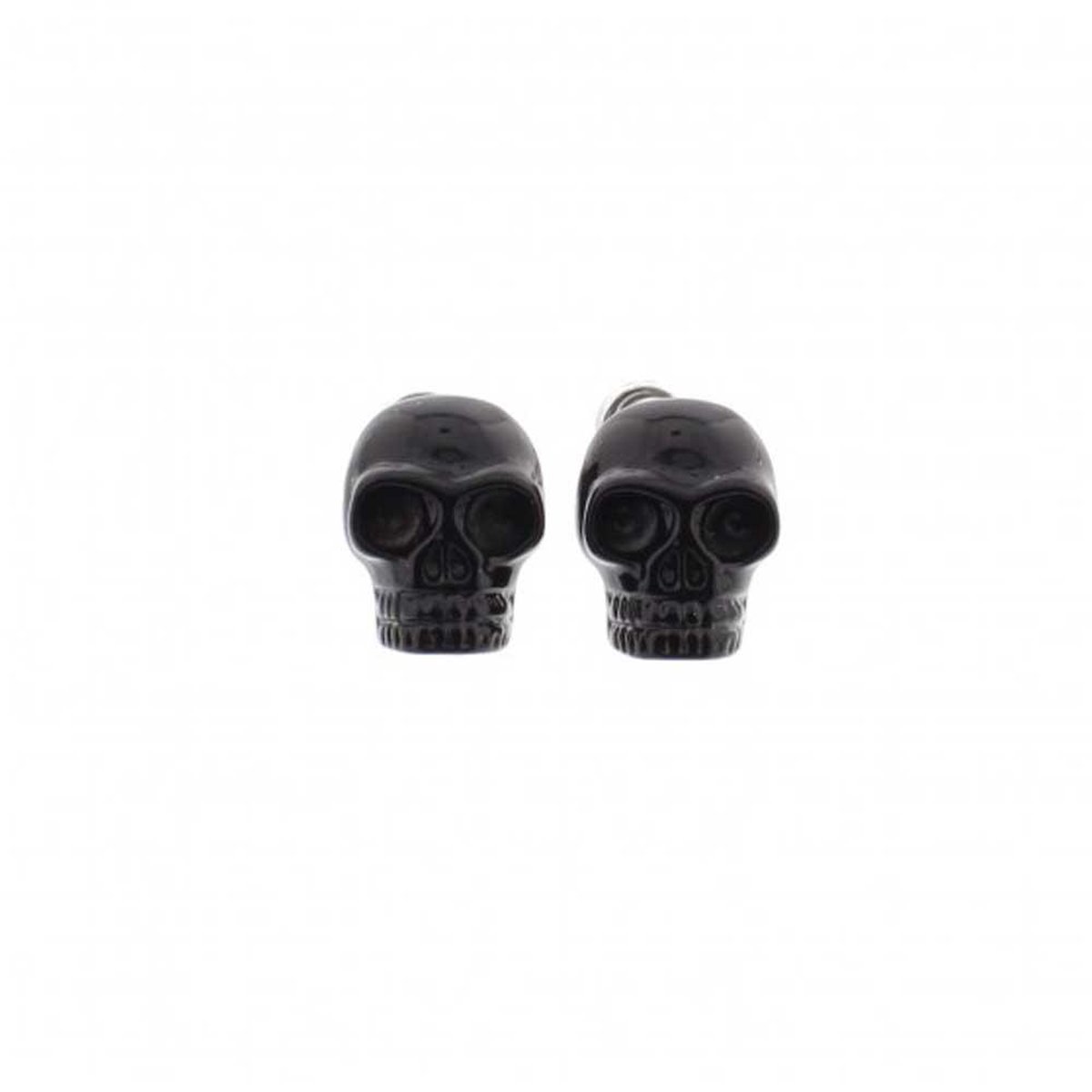 Zacs Alter Ego Stud oorbellen Small skull Zwart